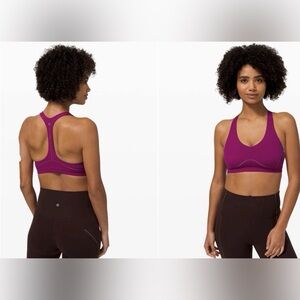 Lululemon Arise Bra Size 6 Deep Fuschia Light Support C/D Cup